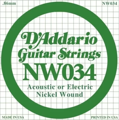 Daddarıo Nw034 Elektro Ve Akustik Tek Tel, (la), Nickel