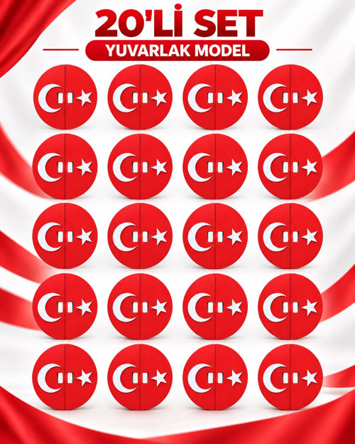 Ay Yıldız Gösteri Panosu Yuvarlak Model - 20'li Set
