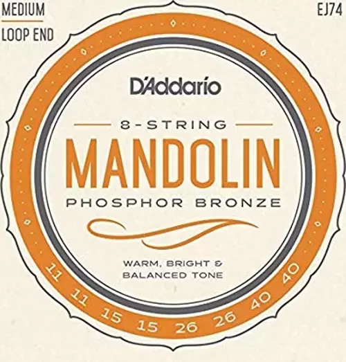 Daddarıo Ej74 Mandolın Tel Set, Fosfor Bronz Sarım, Medıum, 4 Çi