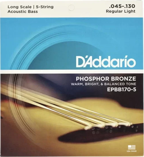 Daddarıo Epbb170-5 Akustik Bas Gitar Tel Seti, Long Scale, 45-130, Ph