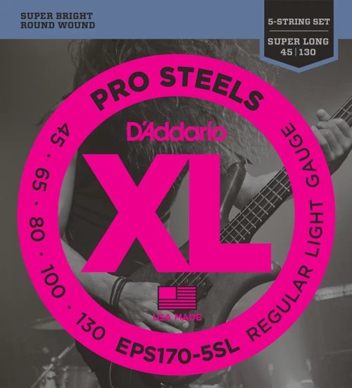 Daddarıo Eps170-5sl Bas Gitar Tel Seti, 5 Telli, Xl, 45-130, Super Lon