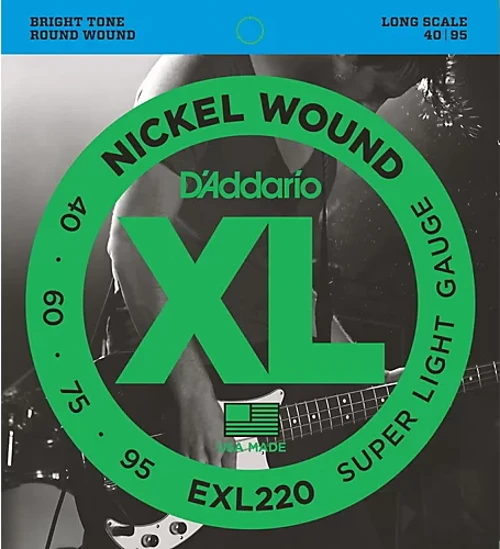 Daddarıo Exl220 Bas Gitar Tel Seti, Xl, 40-95, Long Scale, Nıckel