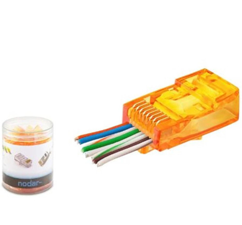 NODAR ND2405 CAT6 EZ RJ45 Konnektör 100 Adet Plastik Kutu -Turuncu (KDO)