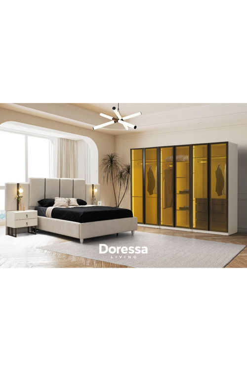 Doressa Home Flen 6 Kapılı Full Reflekte Camlı Yatak Odası Takımı