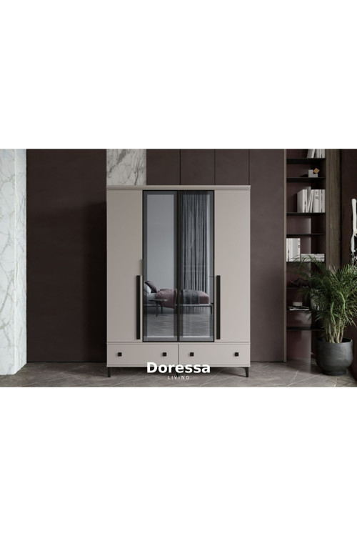 Doressa Home Arona 4 Kapılı Camlı Gardırop