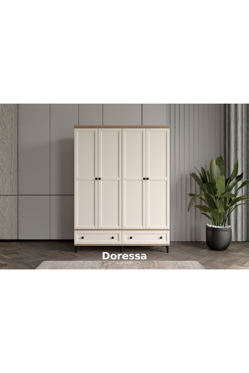 Duns Walnut 4 Kapılı Gardırop