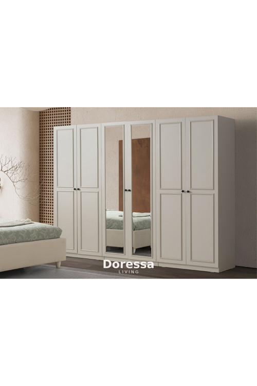 Doressa Home Lenta 6 Kapılı Aynalı Gardırop