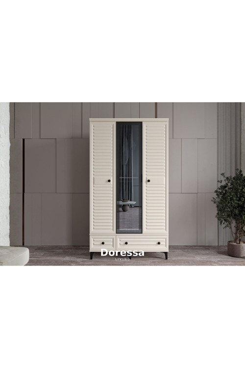 Doressa Home Risk Moon 3 Kapılı Camlı Gardırop