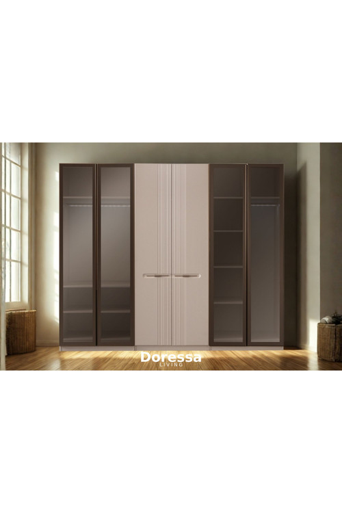 Doressa Home Petit 6 Kapılı Yan Reflekte Camlı Gardırop