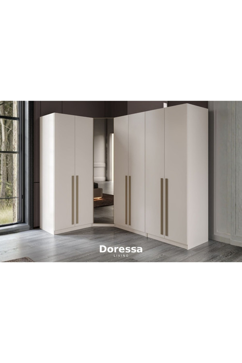 Doressa Home Sante 7 Kapılı 1 Reflekte Camlı Köşe Gardırop