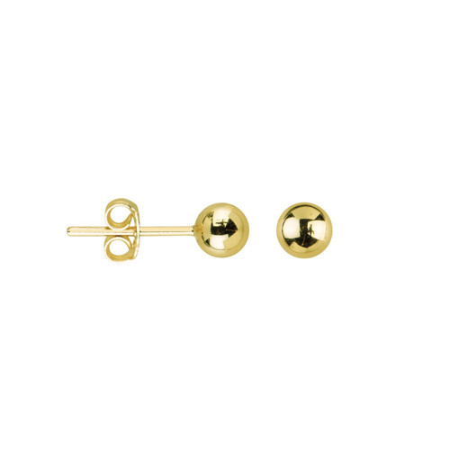 14 Ayar 5 mm Parlak Altın Top Küpe
