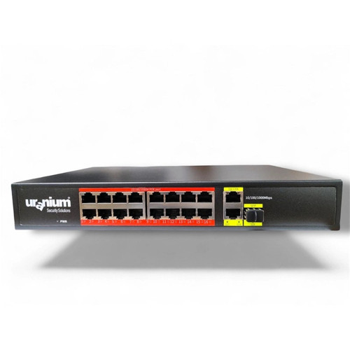 URANIUM POE-G1621SFP-300W 16 PORT GIGABIT+2XGB RJ45+1XSFP UPLINK POE RACKMOUNT SWITCH (REALTEK CHIPS