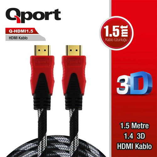 Q-HDMI1.5 1.5 METRE ALTIN UÇLU HDMI KABLO 1.4V