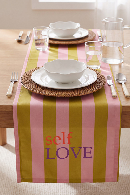Self Love Baskılı Runner 40x140 cm