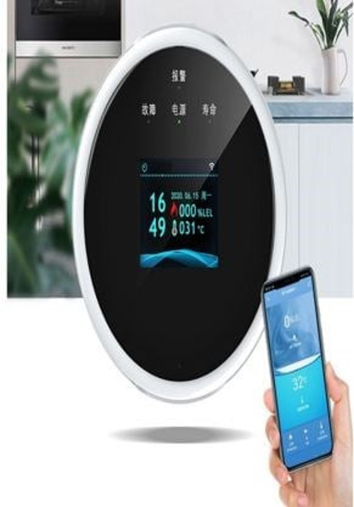 SN-38805 Wi-Fi Akıllı Doğal Gaz Ve Sıcaklık Ev Tipi Kaçak Dedektörü TFT Ekranlı
