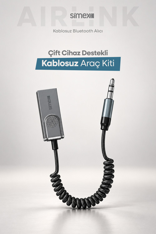 Mikrofonlu Aux Dönüştürücü Bluetooth Wireless Kablosuz Araç Kiti 3.5mm Jack Adaptörü Receiver Ses Alıcısı