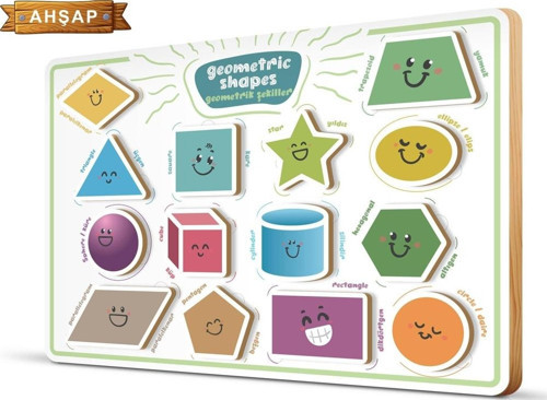 Ahşap Puzzle 14 Parça Frame Geometrik Şekiller 5877