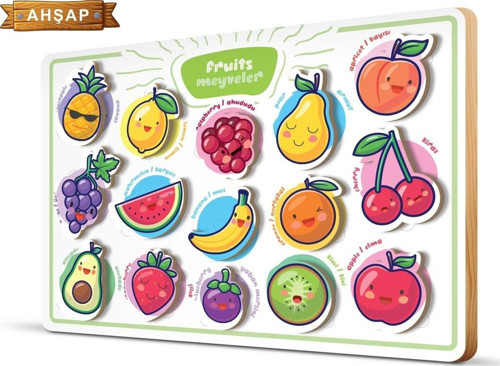 Ahşap Puzzle 15 Parça Frame Meyveler 5876