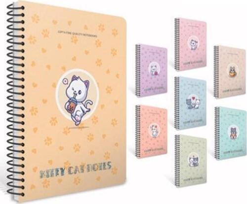 Kitty Cat Spiralli Pp Kapak Defter A4 80 Yaprak Kareli 7280 (2 Li Paket)