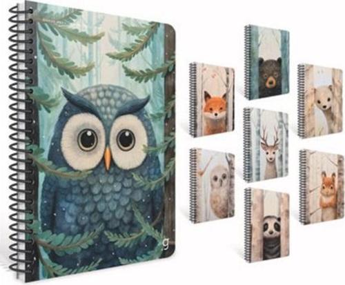 Sneak Peek Spiralli Karton Kapak Defter A4 80 Yaprak Kareli 7291 (Karışık Renk 1 Adet)