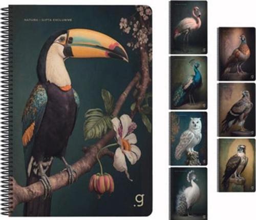Spiralli Karton Kapak Defter Natura 17X24 Cm 80 Yaprak Çizgili 7060 (4 Lü Paket)