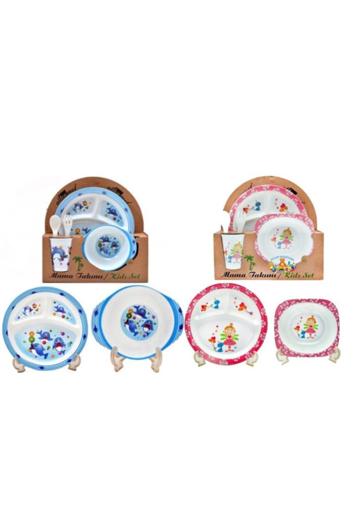 Mama Set Bebek Mama Tabağı 5 Parça Set Kız Erkek
