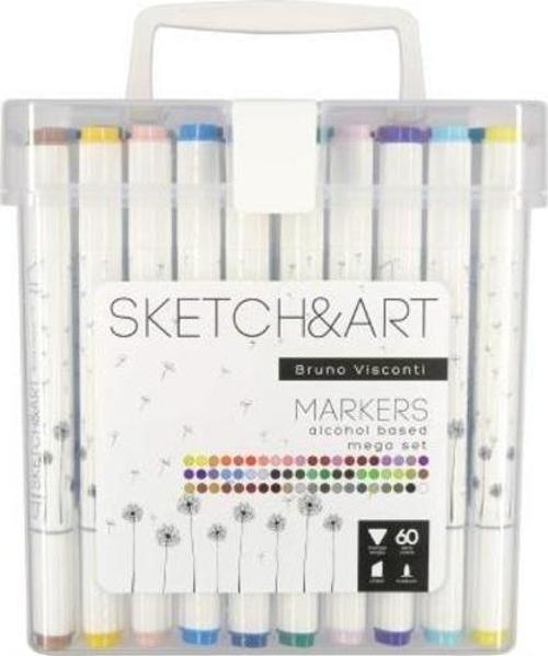Twin Marker Kalem Set Sketch - Art Çift Taraflı 60 Renk 22-0080