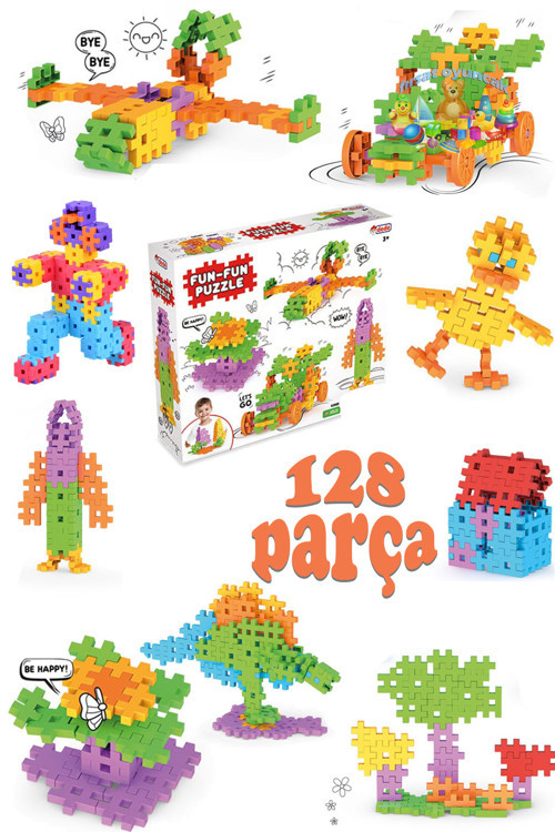 Puzzle Fun Fun Puzzle 128 Parça 3d Yapı Ve Tasarım Blokları