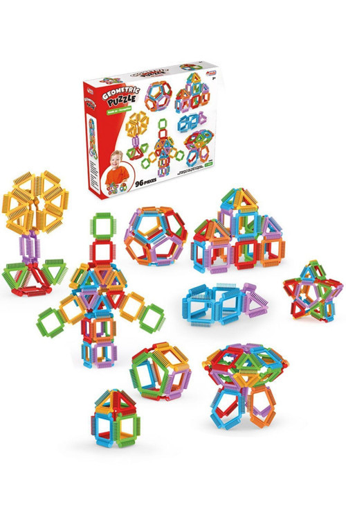 Oyuncak Geometrik Puzzle 64 Parça Eğitici Zeka Geliştirici Yapı