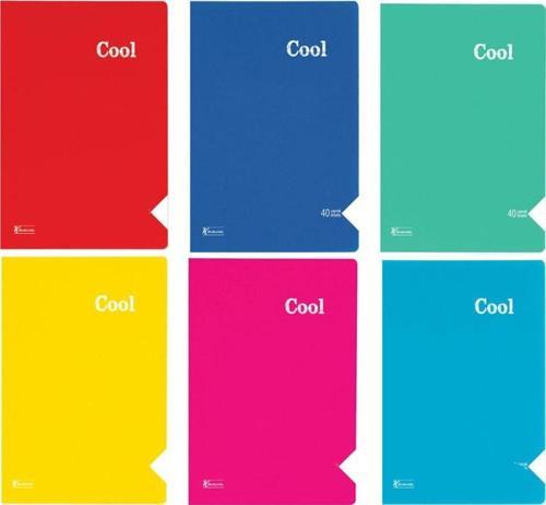 A4 40 Yaprak Kareli Plastik Kapak Tel Dikişli Cool Defter 321802-99 (12 Li Paket)