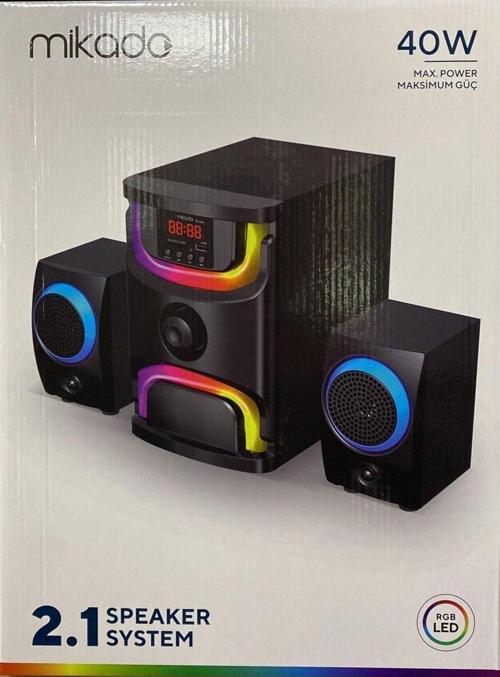 Md-96Bt 2+1 40W Siyah Multimedya Fm-Bt-Sd-Usb Speaker Hoparlör