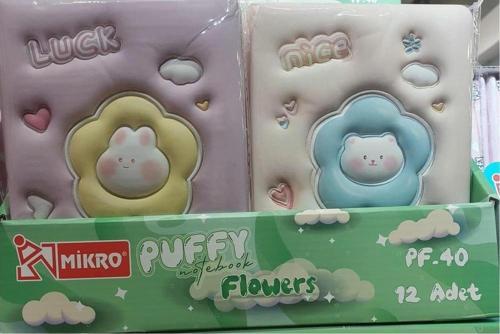 Not Defteri Puffy Flowers 96 Yaprak Pf-40 (Karışık Renk 1 Adet)