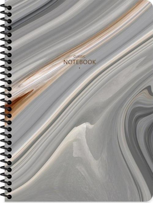 Not Defteri 16,5X22,5 Cm 80 Yaprak Kareli Spiralli Karton Kapak Classic Mar 385042-99 (6 Lı Paket)