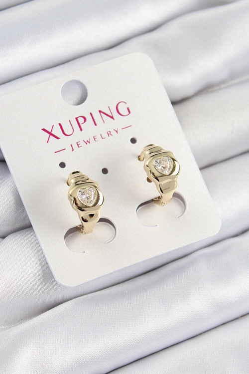 Xuping Zirkon Taşlı Kalp Model Gold Renk Kadın Küpe TJ-BKP10840