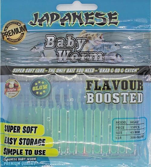 Baby Worm 45mm 15 Adet LRF Silikonu 306 (Glow)