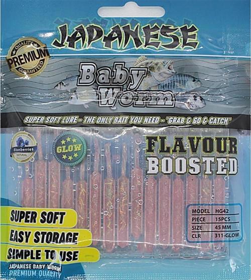 Baby Worm 45mm 15 Adet LRF Silikonu 311 (Glow)