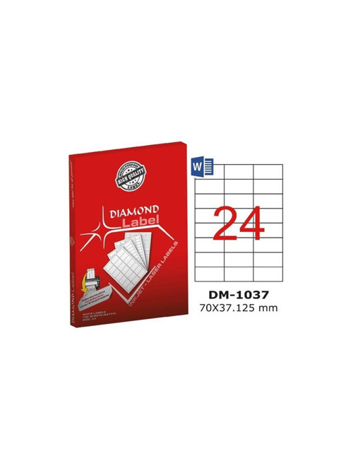 Diamond Etiket DM-1037 70x37.125 mm Lazer