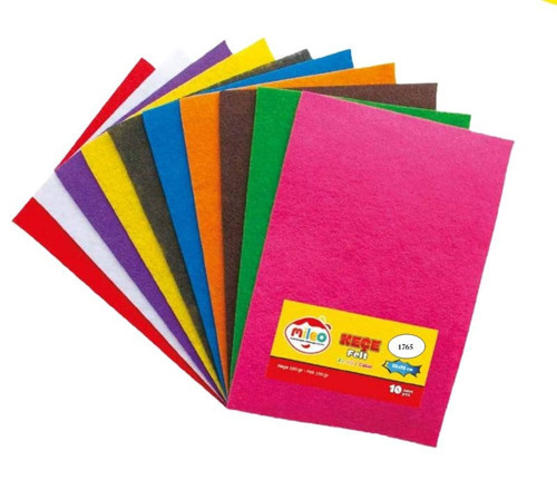 Mileo Keçe 180 gr 20x30 10'lu Paket Karışık Renkler 1765