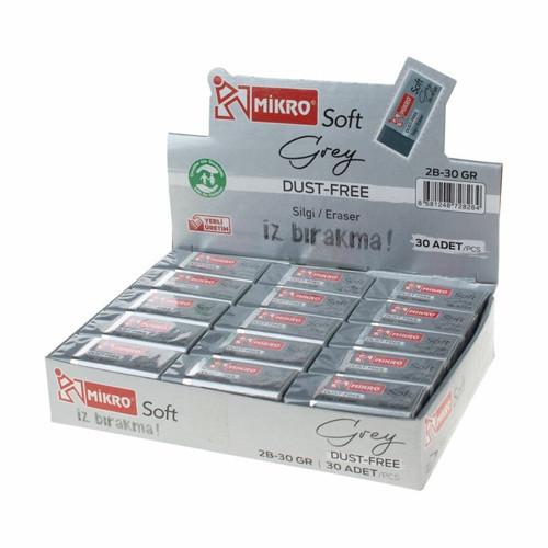 Mikro Silgi 2B-30GR Grey Soft 30'lu Paket