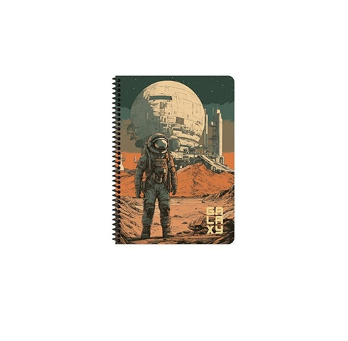 Defter A4 Spiralli PP Kapak Galaxy Defter 80 Yaprak Kareli