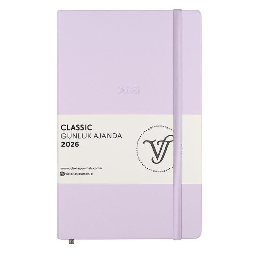 Victoria's Journals Classic 2026 Günlük Ajanda 13x21cm Sert Kapak Lila
