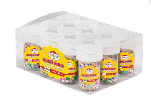 Mileo Elişi Pulu Yıldız Karışık Renkler 6gr X 12 Tüp 1903