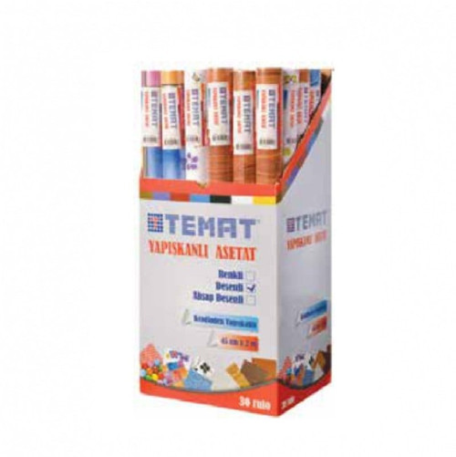 Temat Yapışkanlı Asetat 45cmx2m Desenli 30'lu Paket