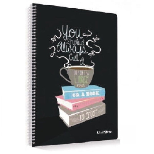 Coffee Plastik Kapak 60 Yaprak Kareli Spiralli A4 Defter