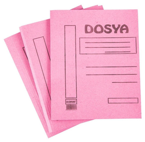 Alemdar Karton Dosya Tam Kapak Pembe 50'li Paket