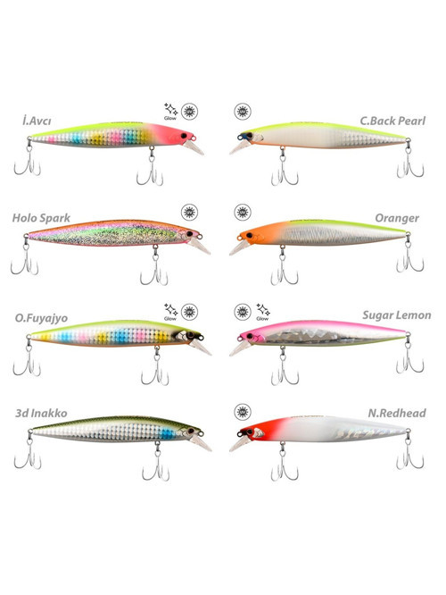 Hiroshi 120mm 21gr Slow Sinking Maket Balık 026 Chart Back Pearl