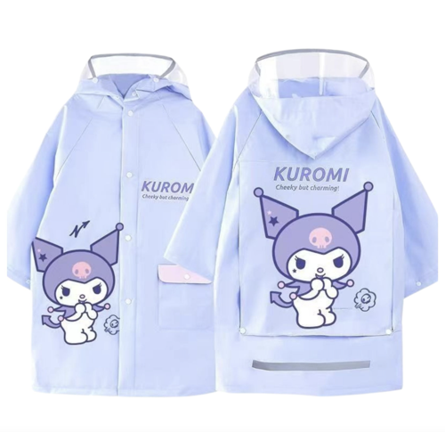 Kuromi Şirin Mor Kız Çocuk Su Geçirmez Yağmurluk