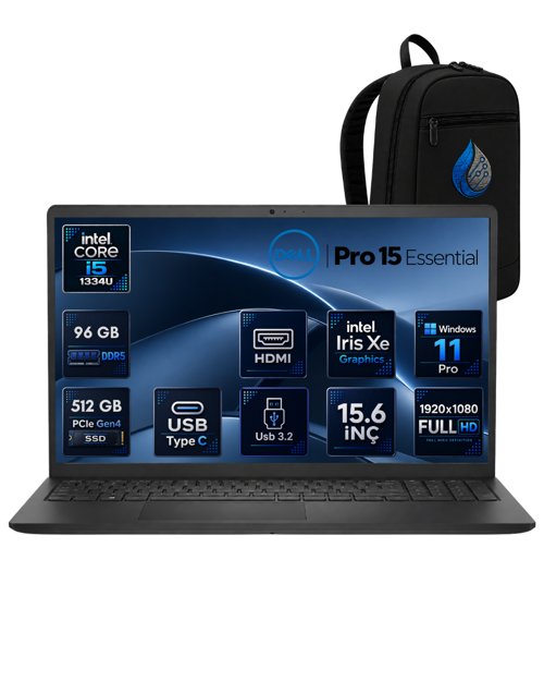 Pro 15 Essential Intel Core i5-1334U 96 GB DDR5 512 GB SSD İris Xe Graphics 15.6'' Full HD IPS 120Hz Windows 11 Pro