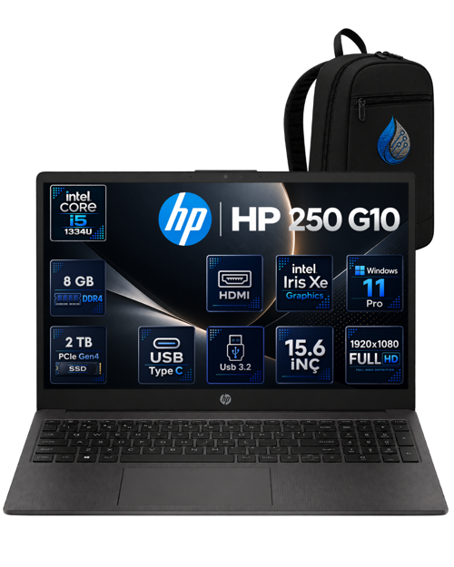 250 G10 Intel Core i5-1334U 8 GB DDR4 2 TB SSD 15.6'' Full HD Windows 11 Pro Dizüstü Bilgisayar 9G1E4ETRNP03