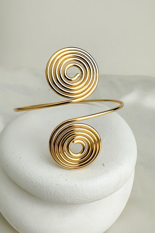 Altın Rengi Metal Spiral Kol Aksesuarı (9cm)